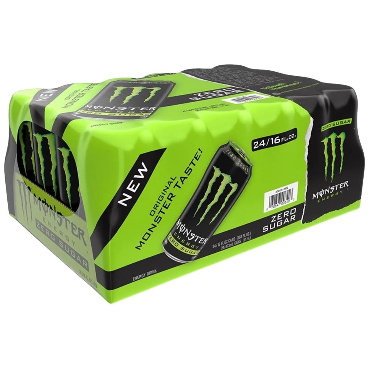 Monster Energy Zero Sugar 24-Pack - 16 oz Cans for Guilt-Free Energy