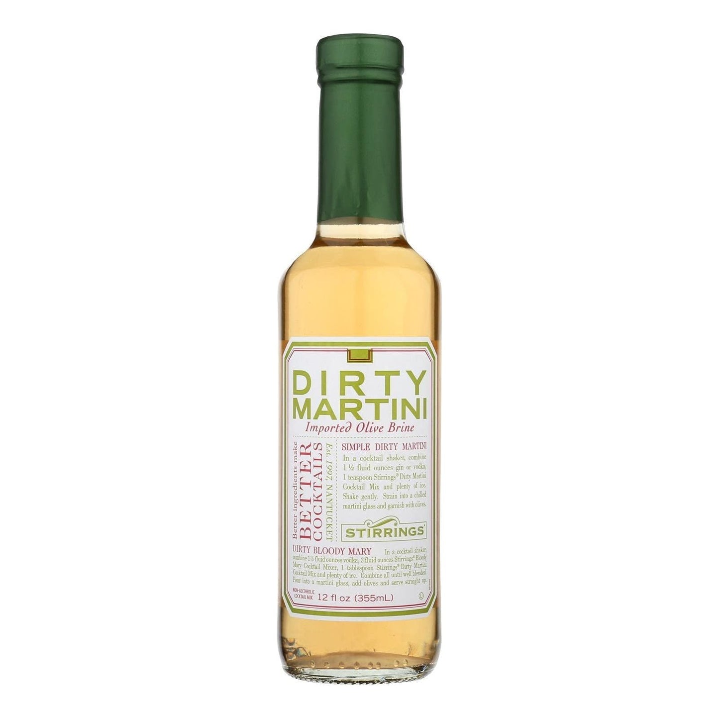 All Natural Dirty Martini Mixer - 12 oz Bottles | Set of 6