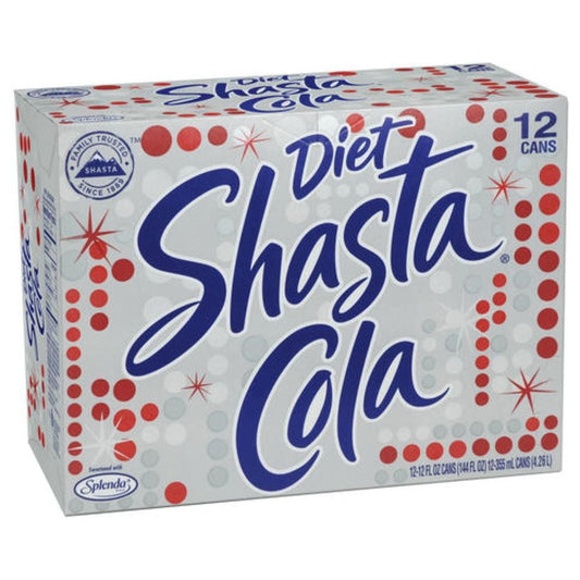 Shasta Diet Cola Soda, 12 oz Cans - 24 Count