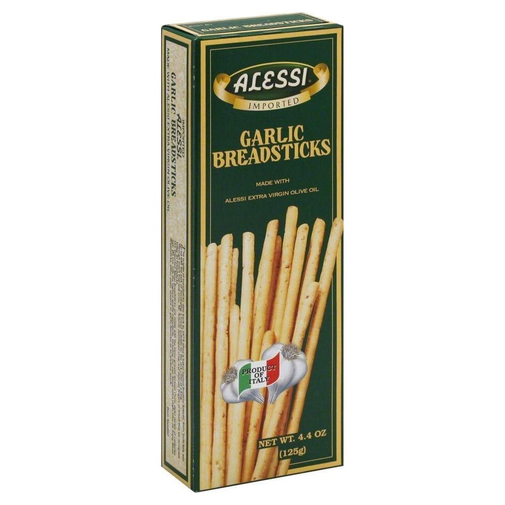 Alessi Oven-Baked Garlic Infused Breadsticks, 4.4 Ounce Boxes - Alessi