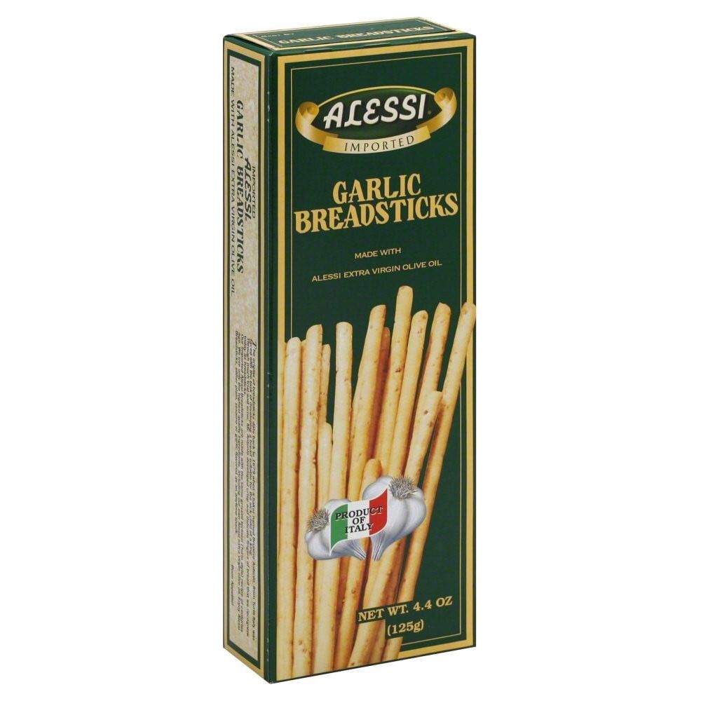 Alessi Oven-Baked Garlic Infused Breadsticks, 4.4 Ounce Boxes