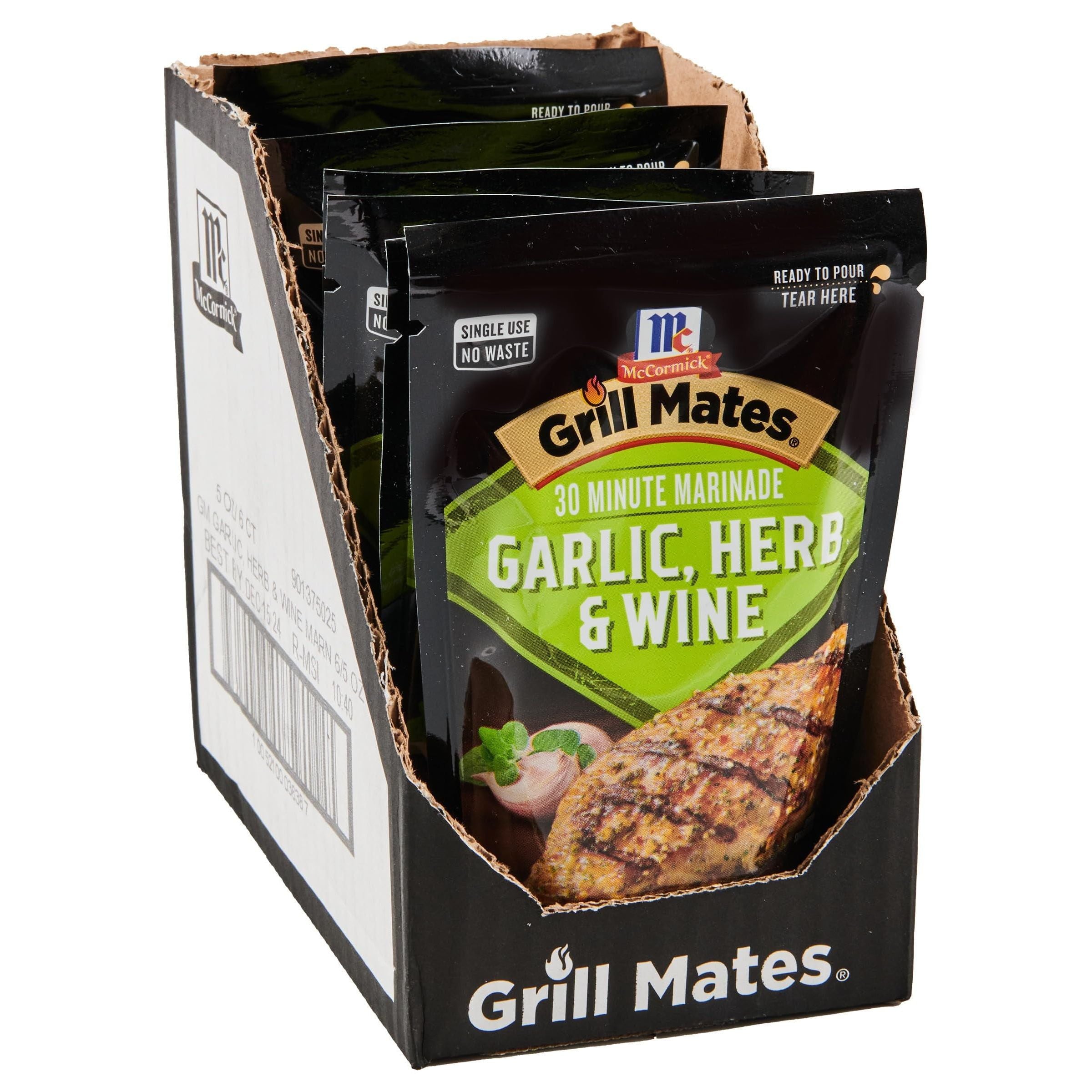 McCormick Grill Mates 30 Minute Marinade with Garlic, Herb & Wine - 5 oz (Pack of 6) - Grill Mates