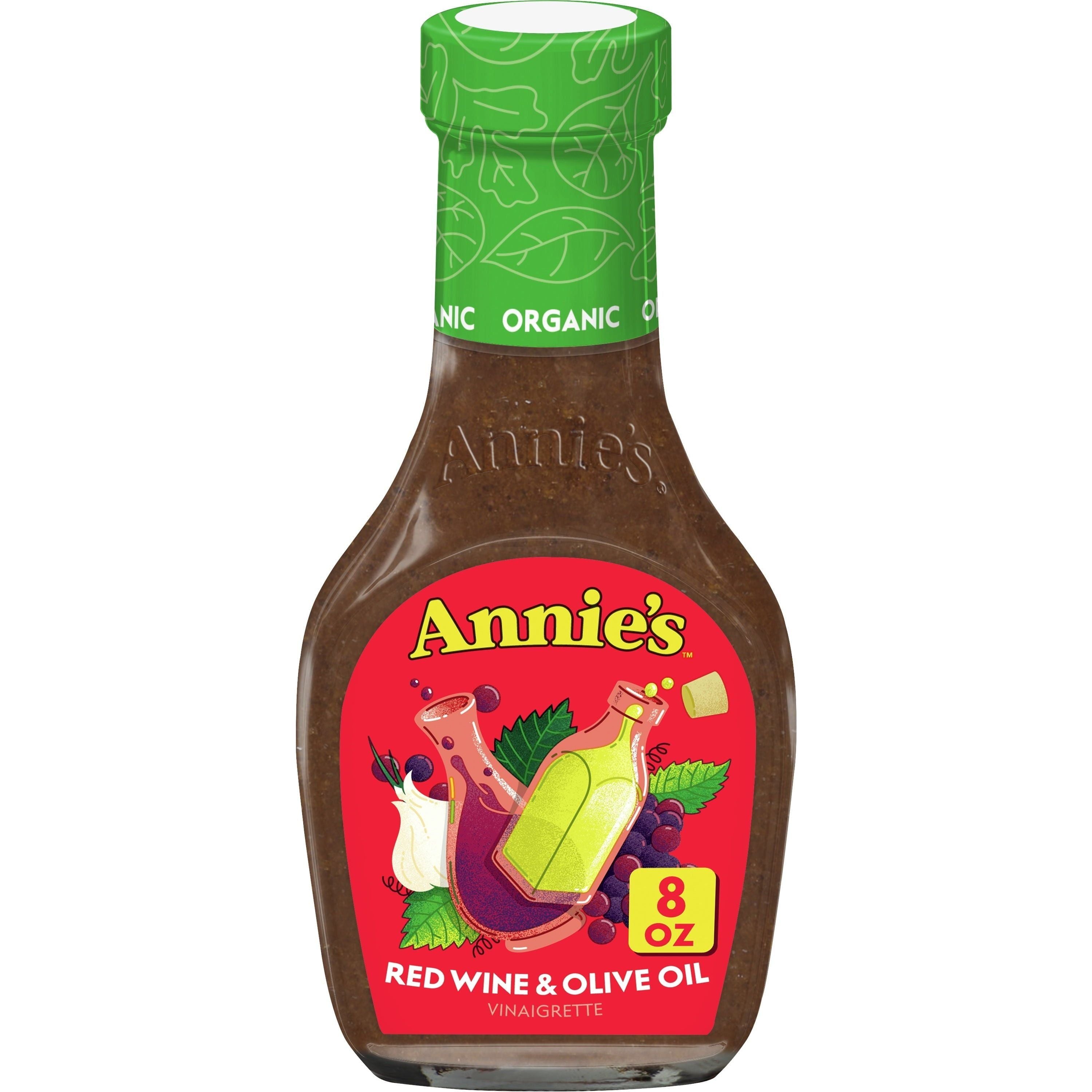 Annie's Organic Vegan Red Wine & Olive Oil Vinaigrette Dressing, Non-GMO, 8 fl oz - Annie's