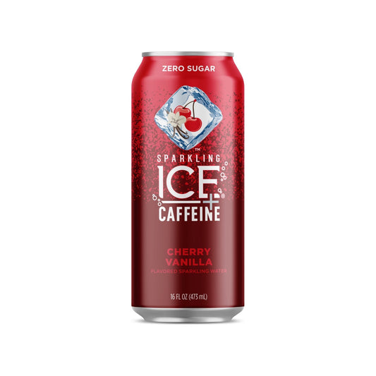 Cherry Vanilla Sparkling Ice +Caffeine Zero Sugar Energizing Beverage, 16 Fl Oz