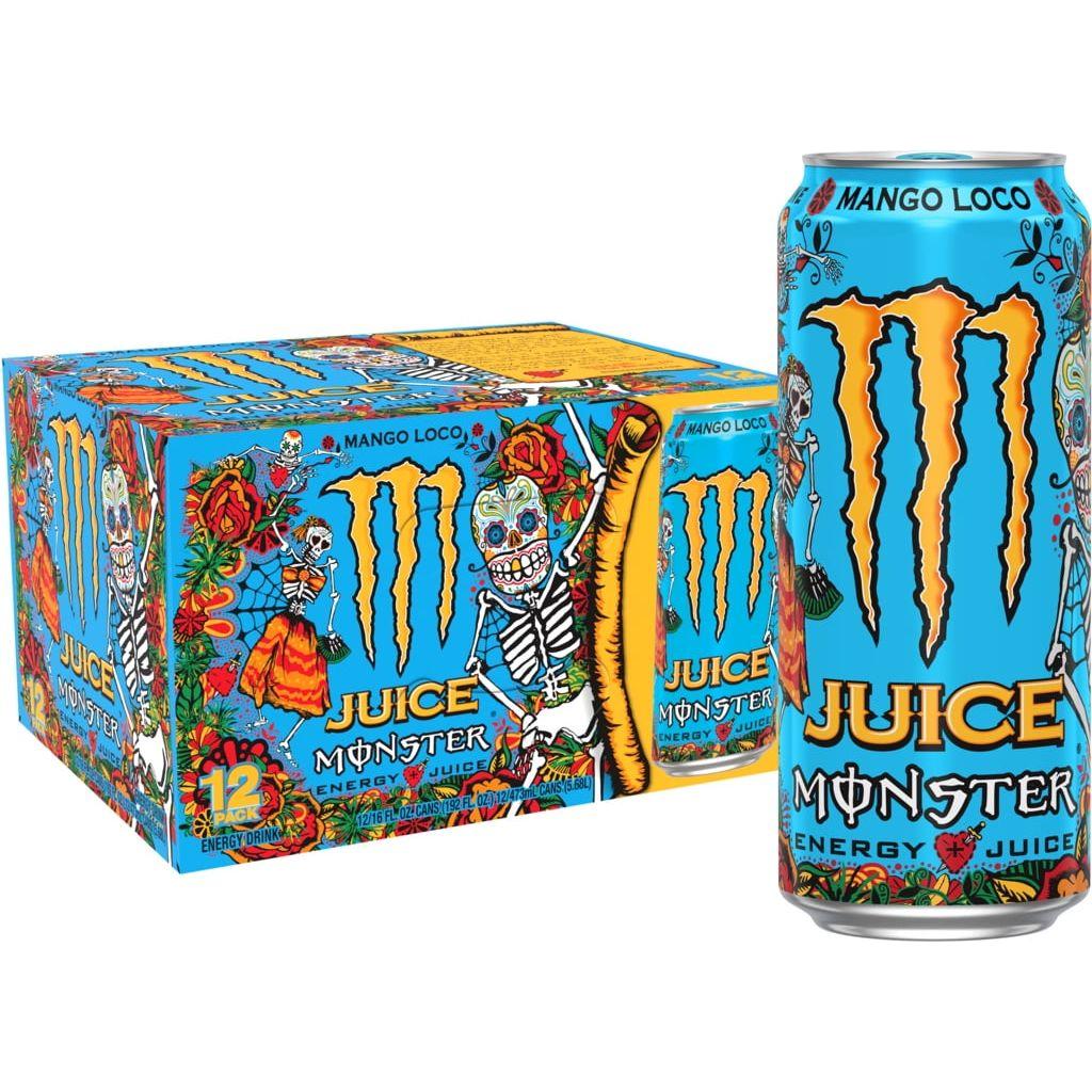 Mango Loco Energy + Juice, 16 fl oz - 12 Cans Pack - Monster Energy