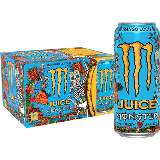 Mango Loco Energy + Juice, 16 fl oz - 12 Cans Pack