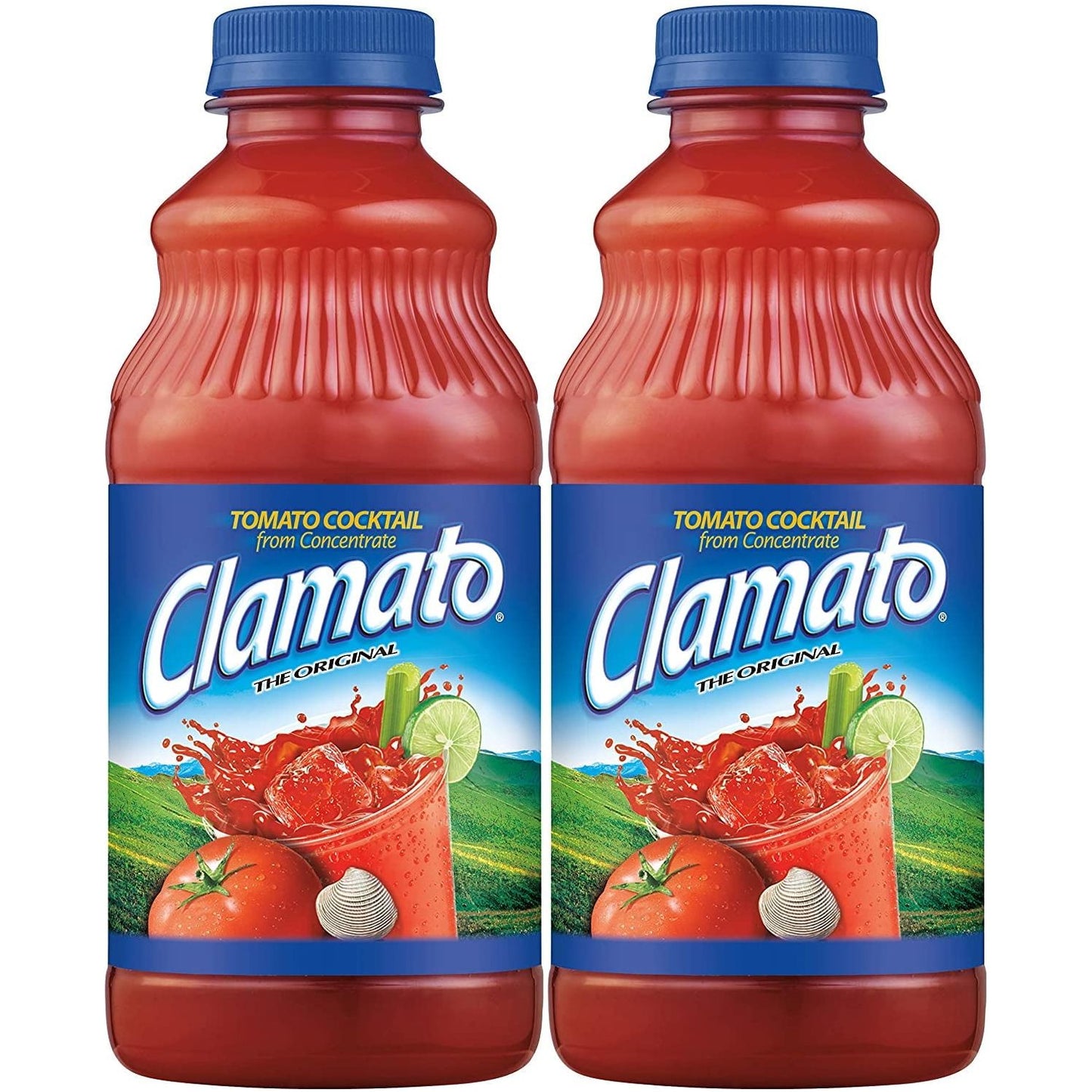 Clamato Original Tomato Cocktail Value Pack Bundle, 32 oz Bottles - 2 Pack