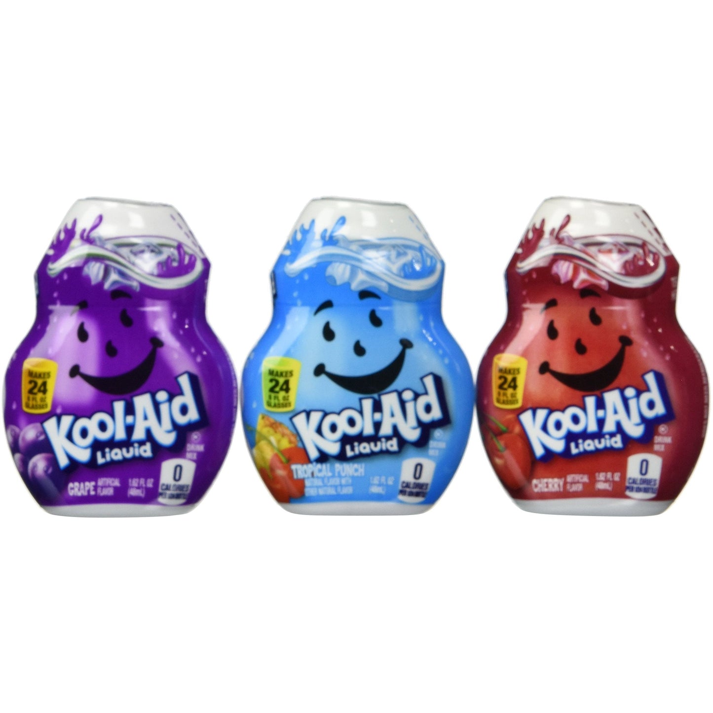 Kool-Aid Liquid Drink Mix Variety 3 Pack (Grape, Cherry And Tropical Punch) 1.62 Fluid Ounces Each