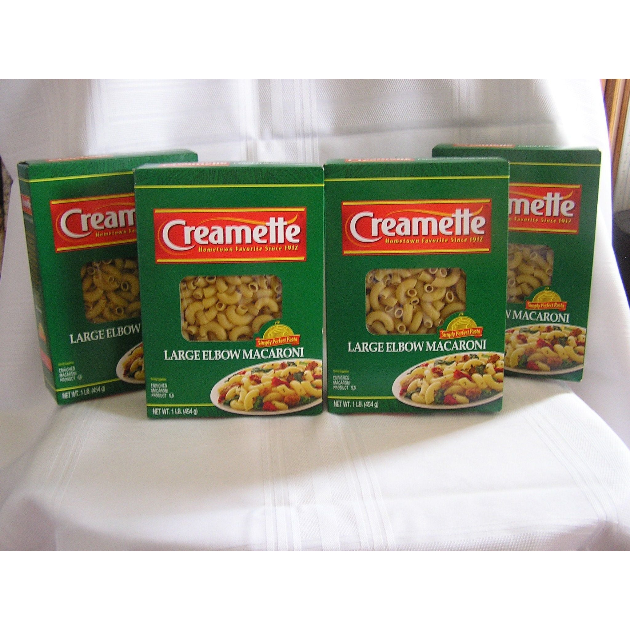 Creamette Family-Sized Large Elbow Macaroni Pasta - 4 x 1 Pound Boxes - Creamette