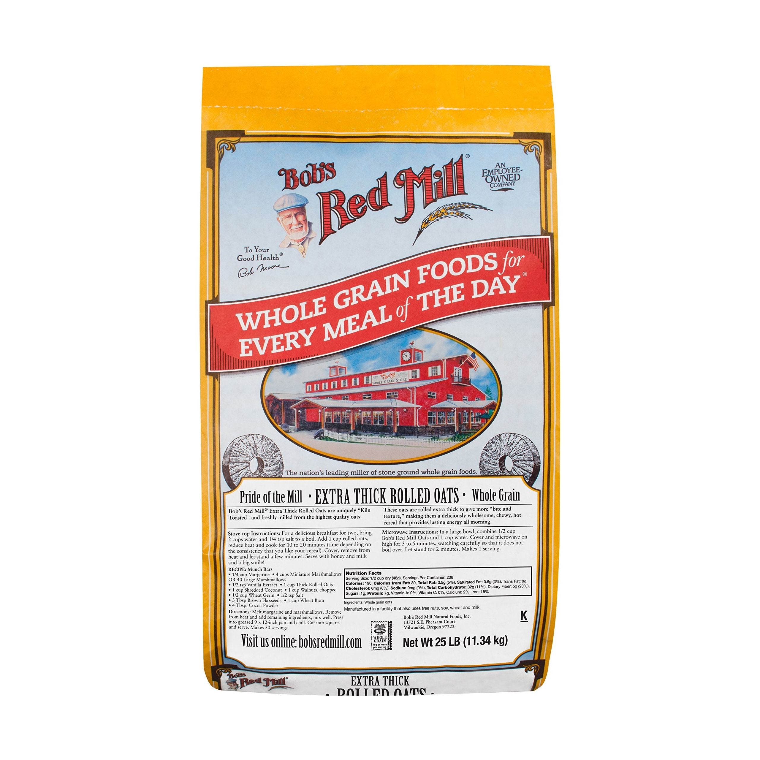 Bob's Red Mill Bulk Extra Thick Rolled Oats - 25 lb Bag (Single Pack) - Bob's Red Mill