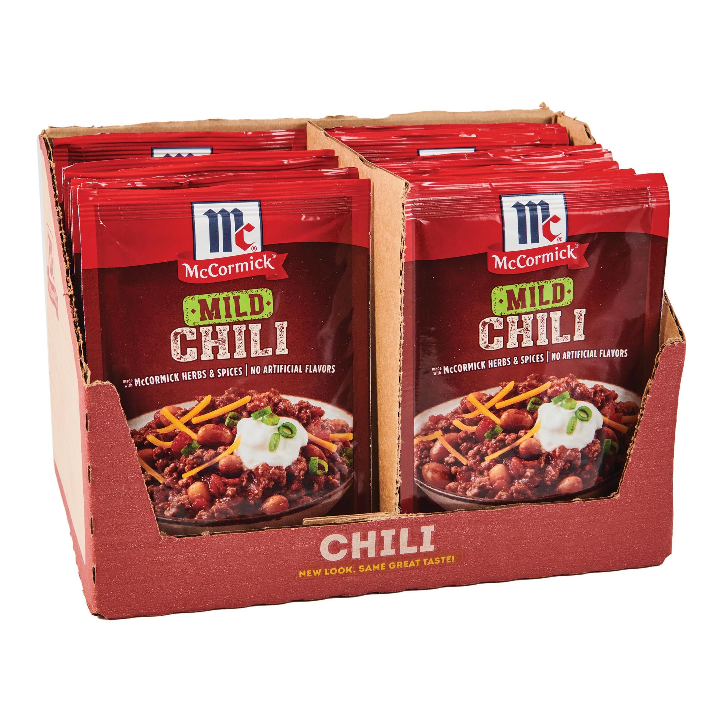 McCormick Mild Chili Seasoning Mix, No MSG, 1.25 oz (24 Pack) - McCormick