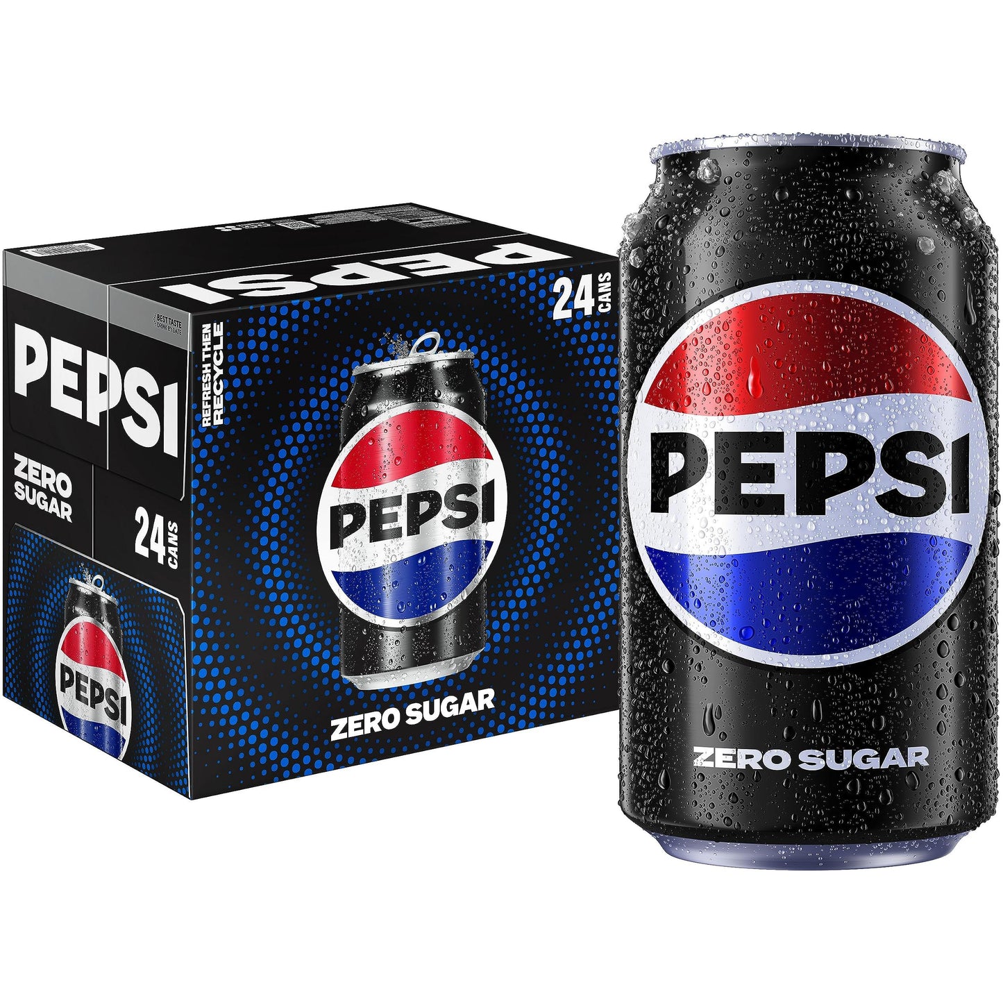 Pepsi Zero Sugar Cola - 24 Pack of 12 oz Cans, Bold Flavor, Zero Calories