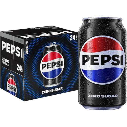 Pepsi Zero Sugar Cola - 24 Pack of 12 oz Cans, Bold Flavor, Zero Calories - Pepsi