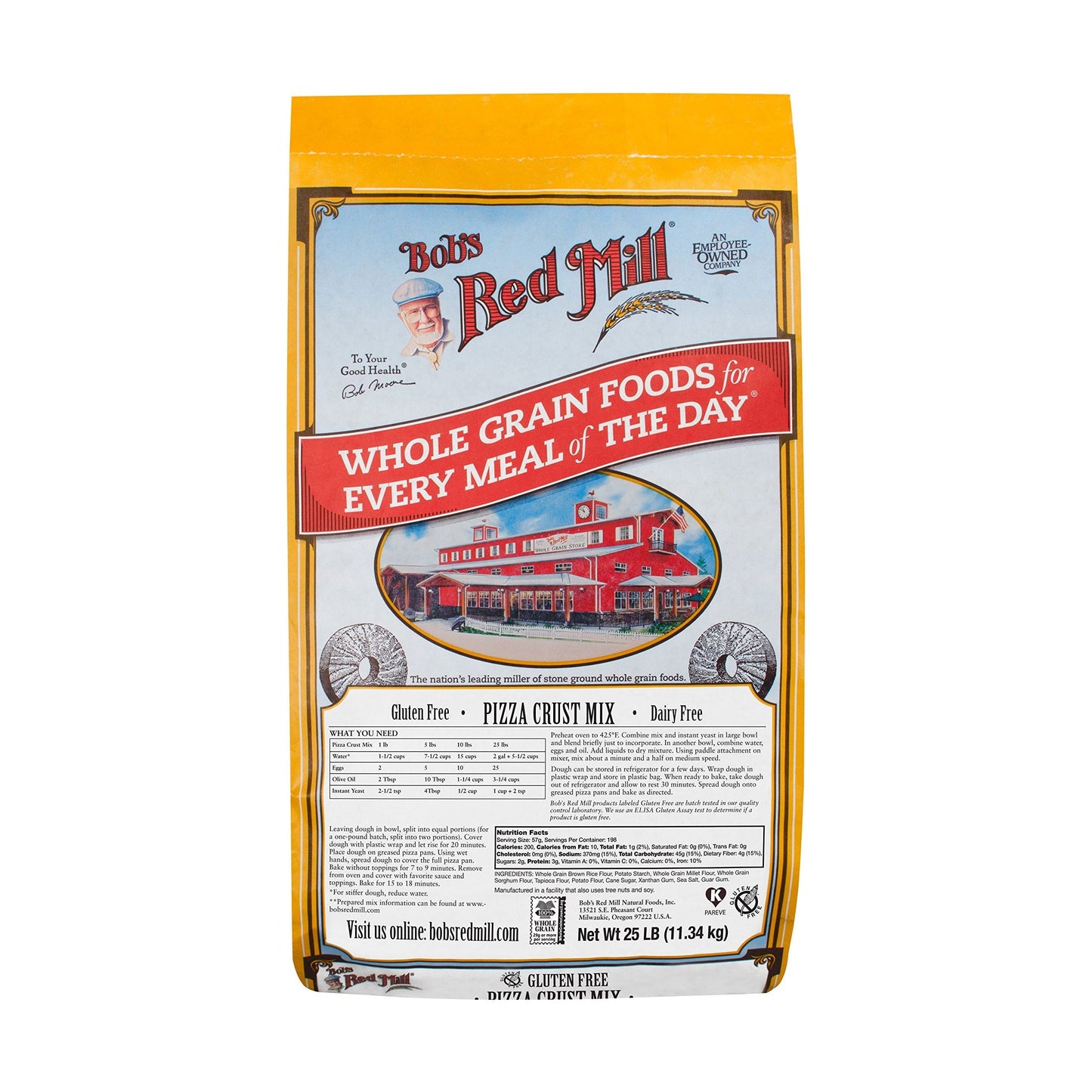 Bob's Red Mill Gluten Free Pizza Crust Mix - 25 lb Bulk Package (Pack of 1)