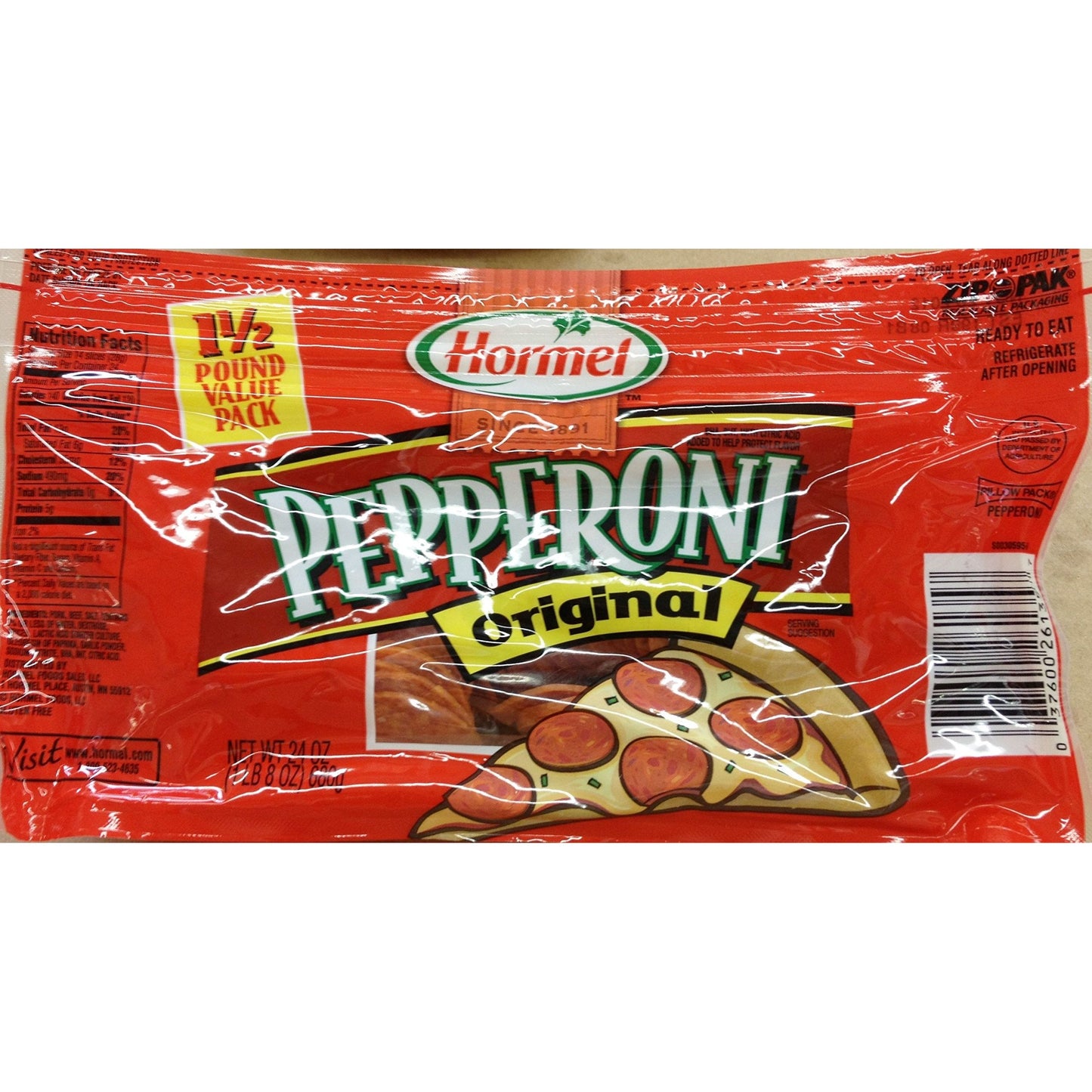 Hormel Deli Thin Sliced Pepperoni - 21 Ounce Pack (1.5 Pounds)