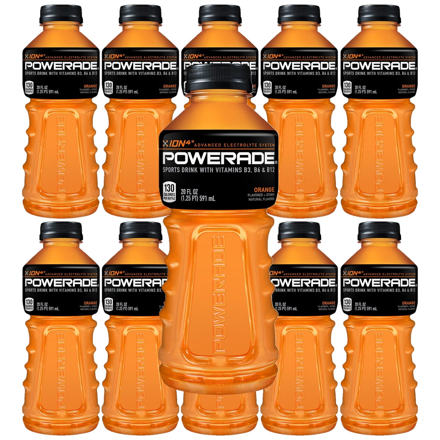 Powerade Orange Electrolyte Sports Drink, 20 oz, (Pack of 10)