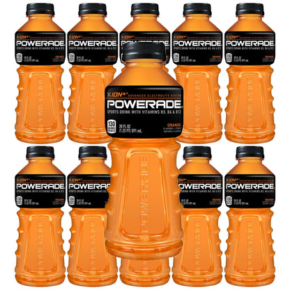 Powerade Orange Electrolyte Sports Drink, 20 oz, (Pack of 10)