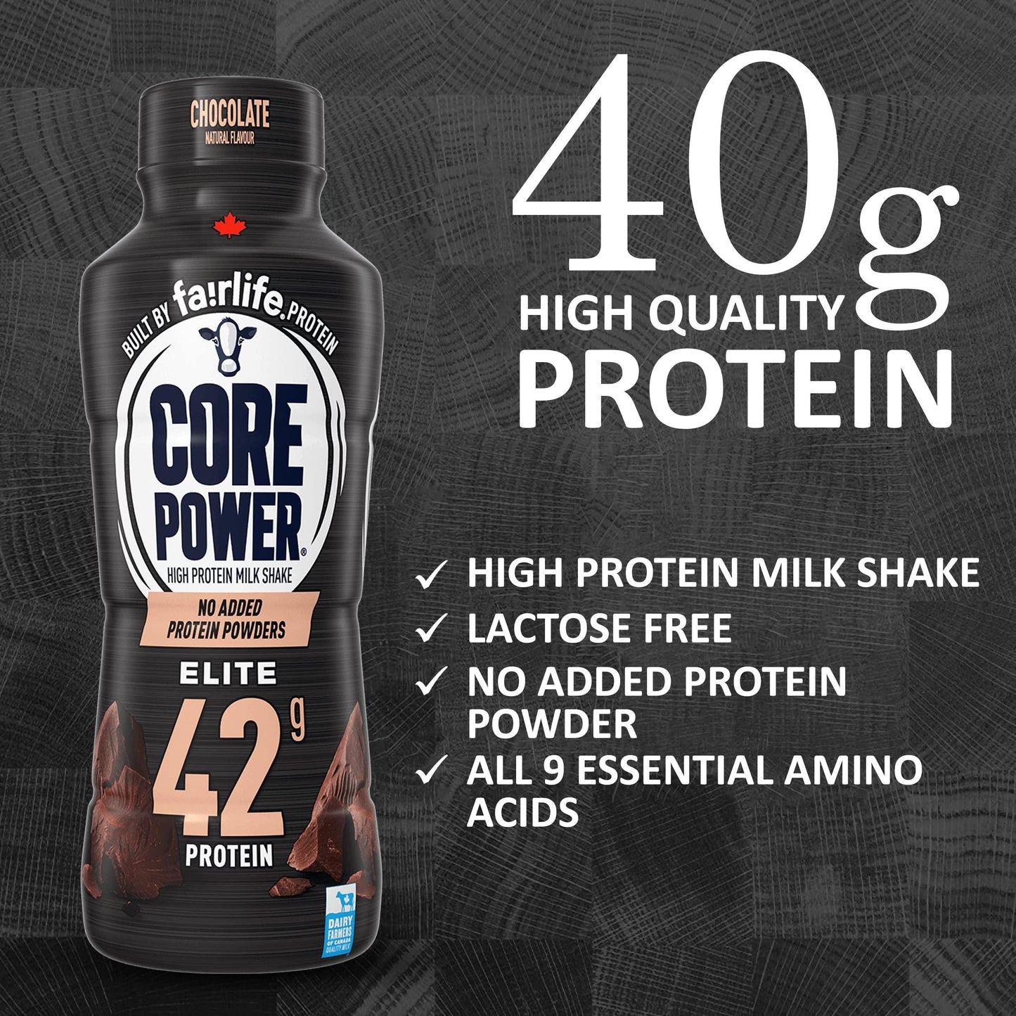 Fairlife Core Power Elite High Protein Chocolate Shakes - 42g Protein, 14 oz, Pack of 6