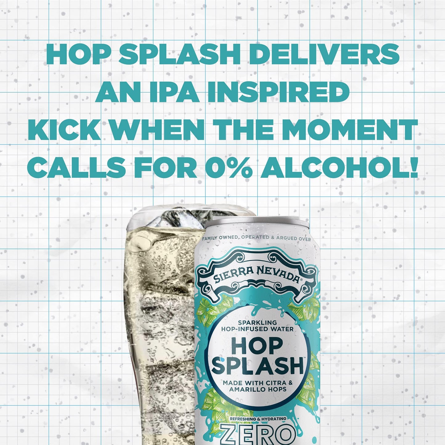 SIERRA NEVADA BREWING Hop Splash Sparkling Hop-Infused Water Non-Alcoholic 6pk Cans, 12 FZ