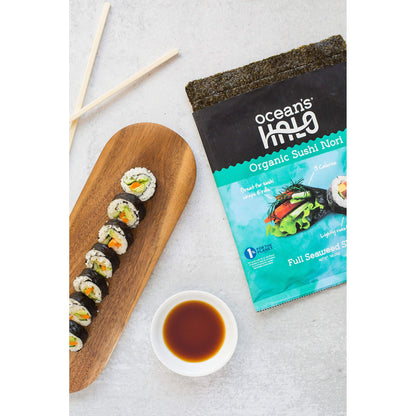 Ocean's Halo, Sushi Nori Seaweed, Organic, Vegan, Perfect Paper for Wraps, Shelf-Stable, 1 oz.