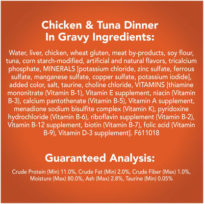 Purina Friskies Wet Cat Food Prime Filets Chicken and Tuna Dinner in Gravy, 5.5 oz Can