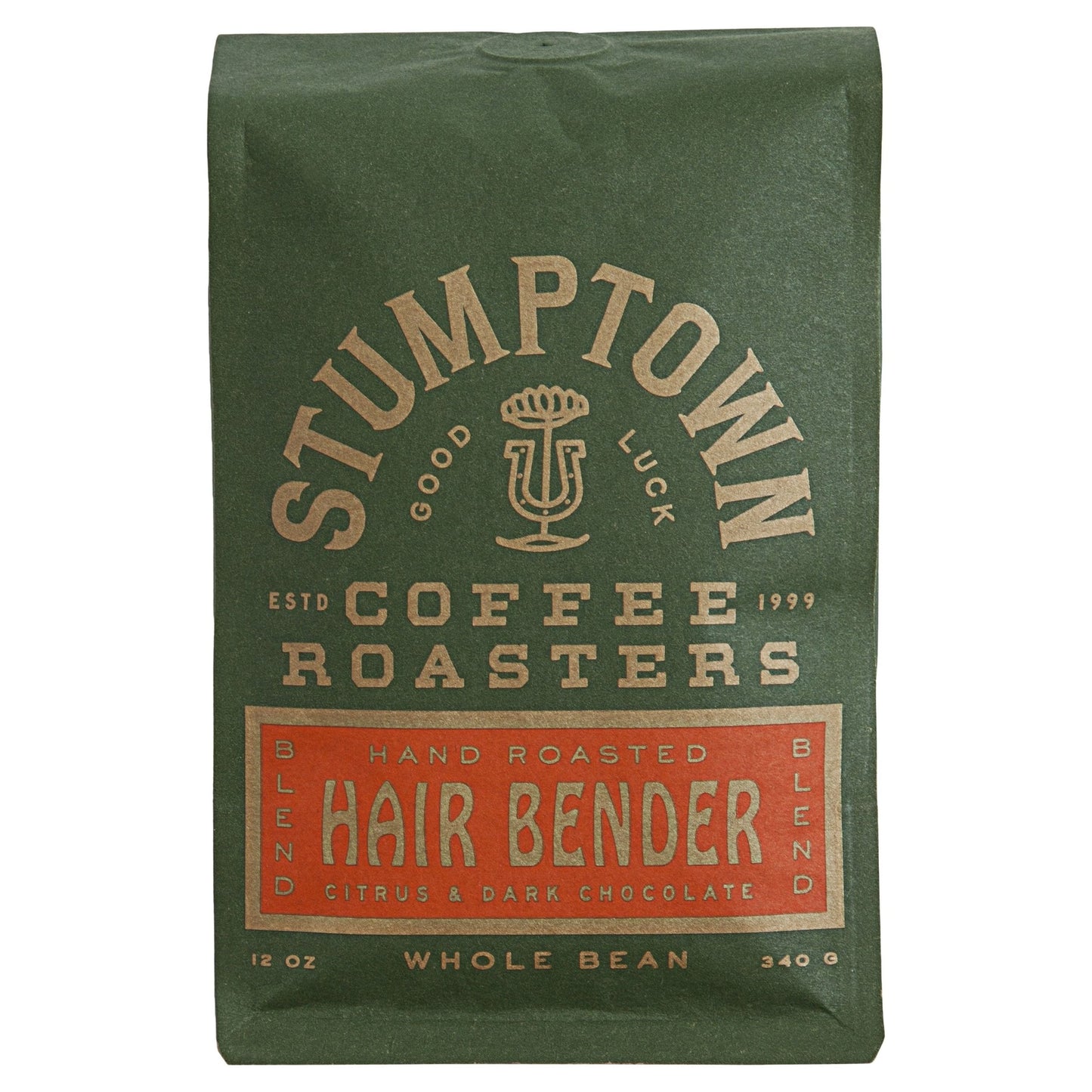 Stumptown Coffee Roasters Hair Bender Blend Whole Bean Coffee, Premium Medium Roast Coffee Beans, Hand Roasted, 100% Arabica, 12 oz