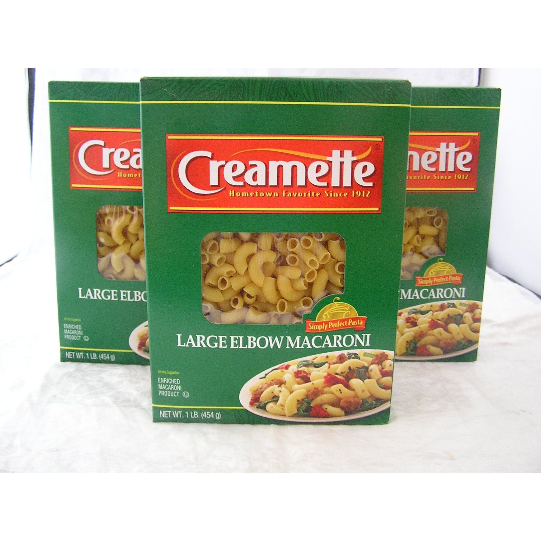 Creamette Elbow Macaroni Noodles - Pack of Three 1 lb Boxes - Creamette