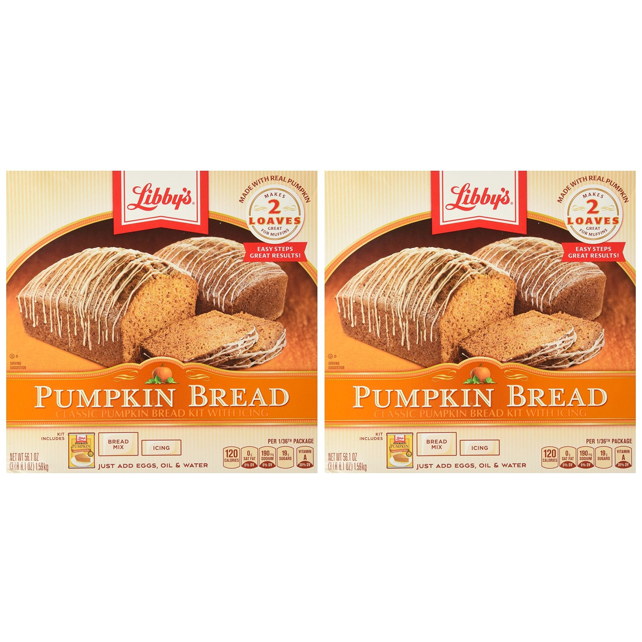 Libby's Pumpkin Bread Kit with Icing, 56.1 Ounce (Pack of 2) - Libby's