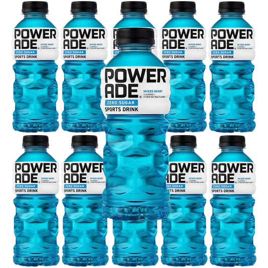 Powerade Zero Sugar Mixed Berry Electrolyte Drink, 20oz Bottles, 10-Pack - Powerade