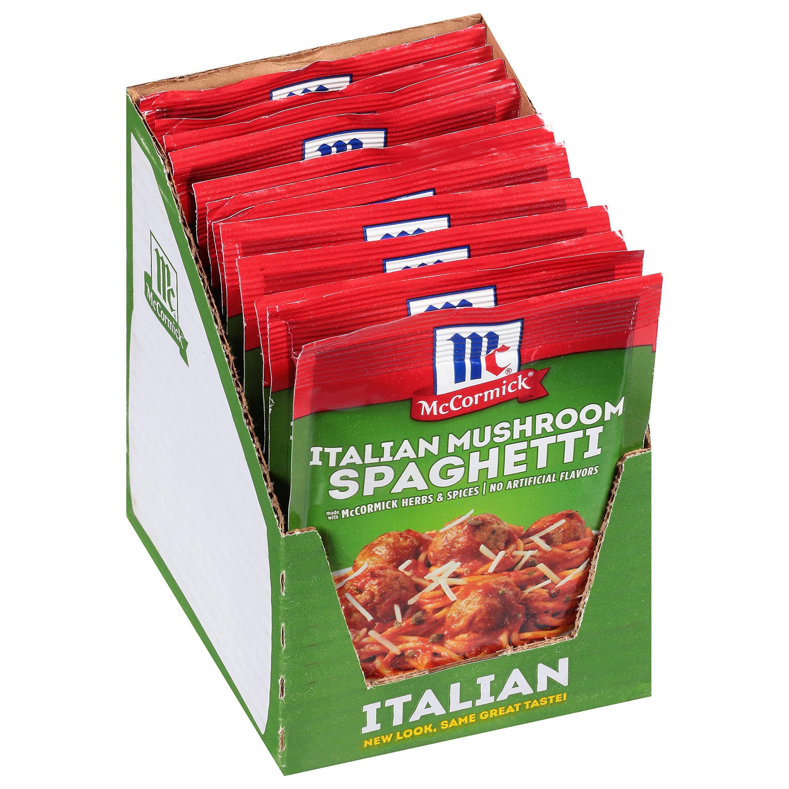 McCormick Italian Mushroom Spaghetti Sauce Seasoning Mix, All-Natural, 1.5 oz, Pack of 12 - McCormick