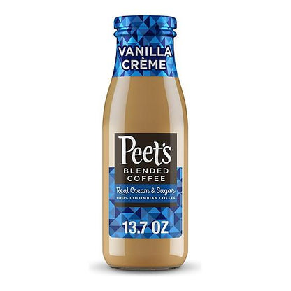 4 Pack-Peet's Coffee Glass Bottle Variety Pack, Chocolate Truffle, Vanilla Creme, Coffee and Creme, Caramel Dulce, 13.7oz Glass Bottles