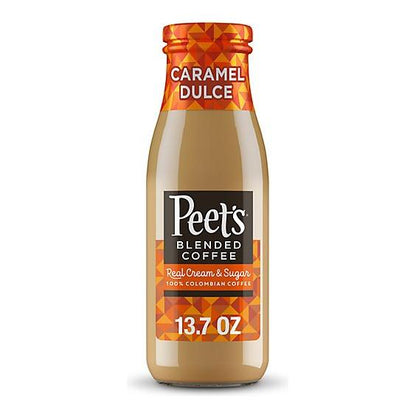 4 Pack-Peet's Coffee Glass Bottle Variety Pack, Chocolate Truffle, Vanilla Creme, Coffee and Creme, Caramel Dulce, 13.7oz Glass Bottles