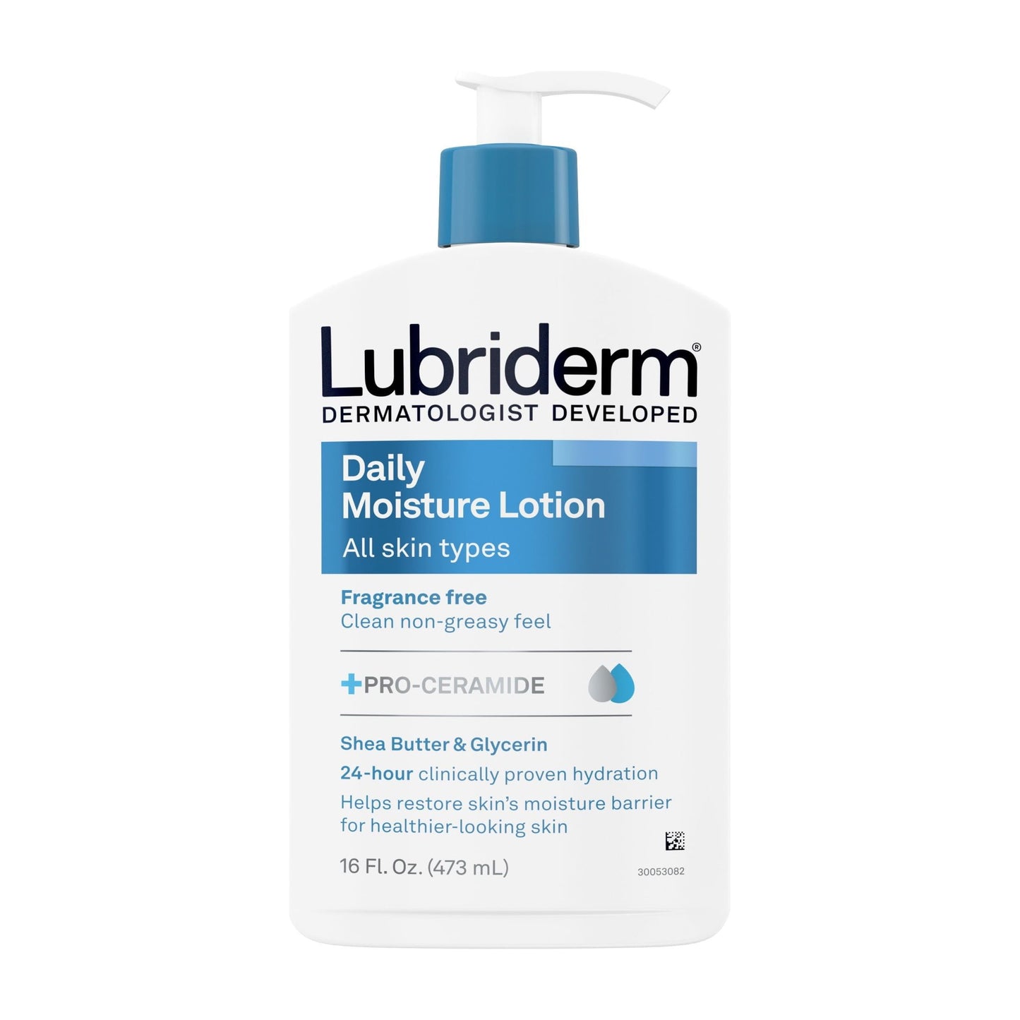 Lubriderm Daily Moisture Full Body Lotion, Fragrance-Free Moisturizer, 16 oz