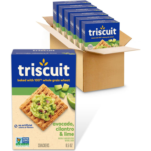 Triscuit Whole Grain Wheat Crackers with Avocado, Cilantro & Lime Flavor, 6 - 8.5 oz Boxes