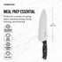 Farberware Classic 8 Inch Tripe-Riveted Stainless Steel Chef Knife Black Handle