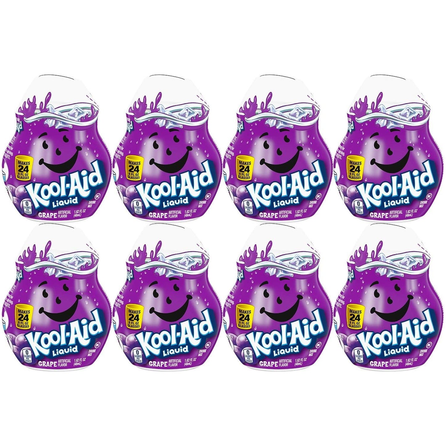 Kool-Aid Grape Liquid Drink Mix, Caffeine Free, 1.62 Fl Oz Bottle (Pack Of 8)