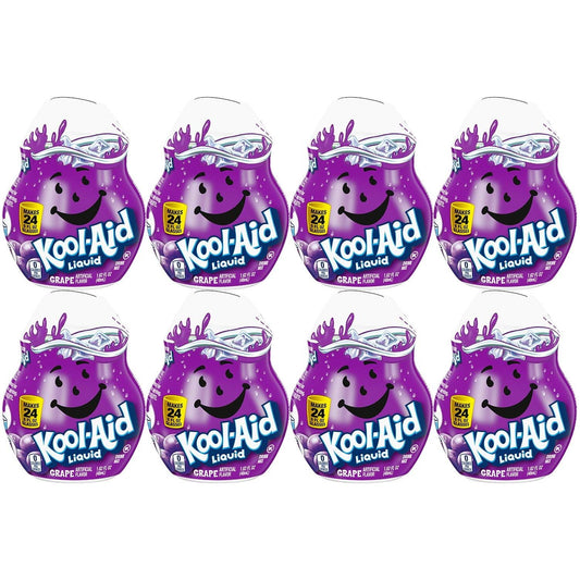 Kool-Aid Grape Liquid Drink Mix, Caffeine Free, 1.62 Fl Oz Bottle (Pack Of 8)