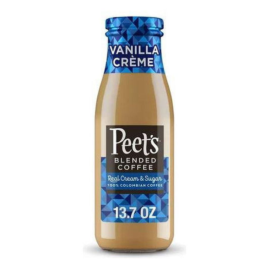 Peet's Coffee Vanilla Cream Iced Coffee 13.7oz Glass Bottles - 6 Pack