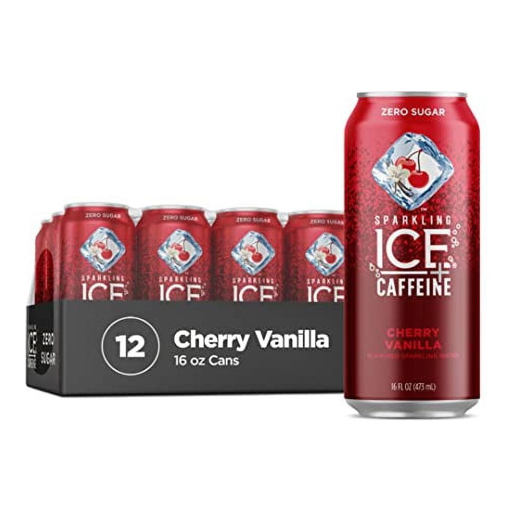 Cherry Vanilla Sparkling Caffeine Water - 12-Pack of 16 fl oz Cans