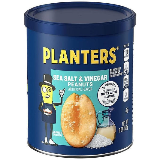 Planters Sea Salt & Vinegar Peanuts (6 oz Canister)