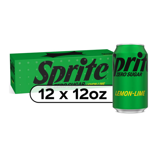 Sprite Zero Sugar Lemon Lime Soda, 12 oz Cans - 12 Pack