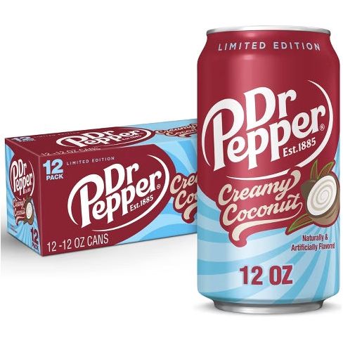 Dr Pepper Coconut Cream Soda, 12 fl oz Cans - 12 Pack