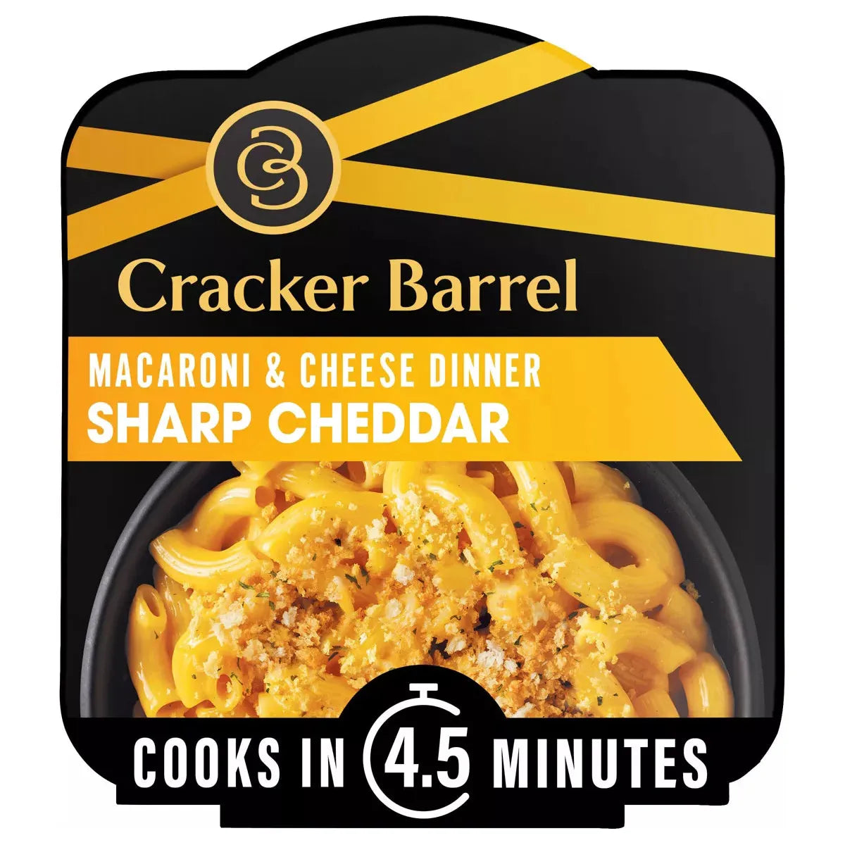 Cracker Barrel Sharp Cheddar Mac & Cheese Instant Meal 4 Pack - 3.8 oz Bowls