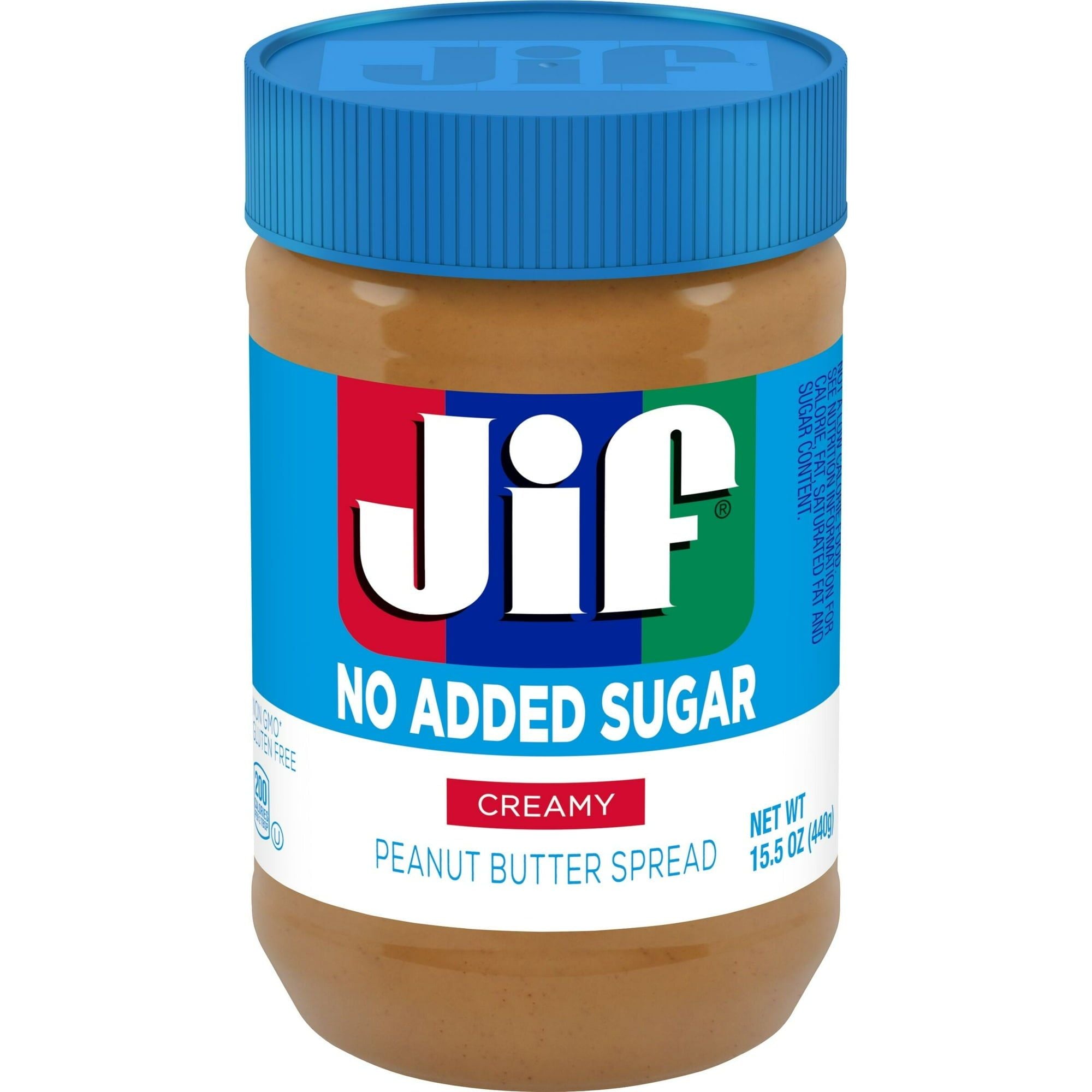 Jif No Sugar Added Creamy Peanut Butter, 15.5oz, 12 Pack - JIF