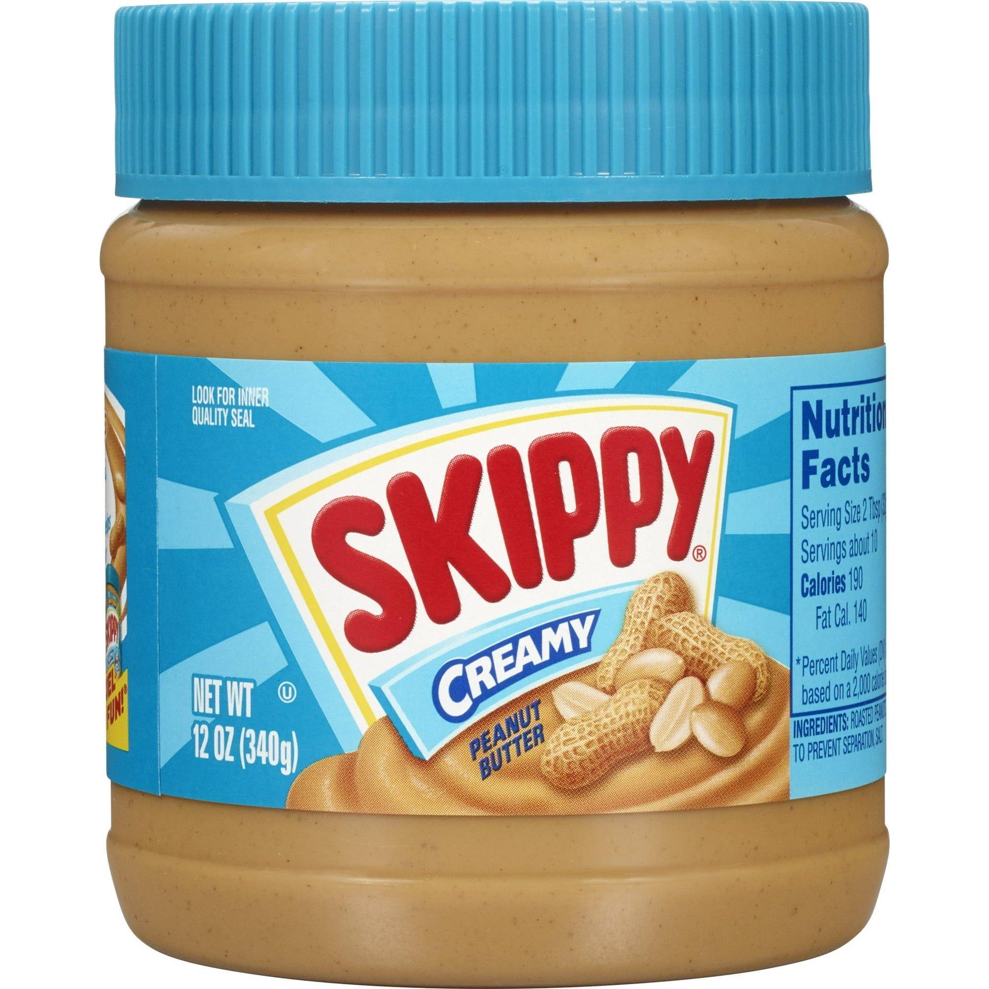 SKIPPY Creamy Peanut Butter, 12oz Jars, Pack of 12, Kosher - Jif