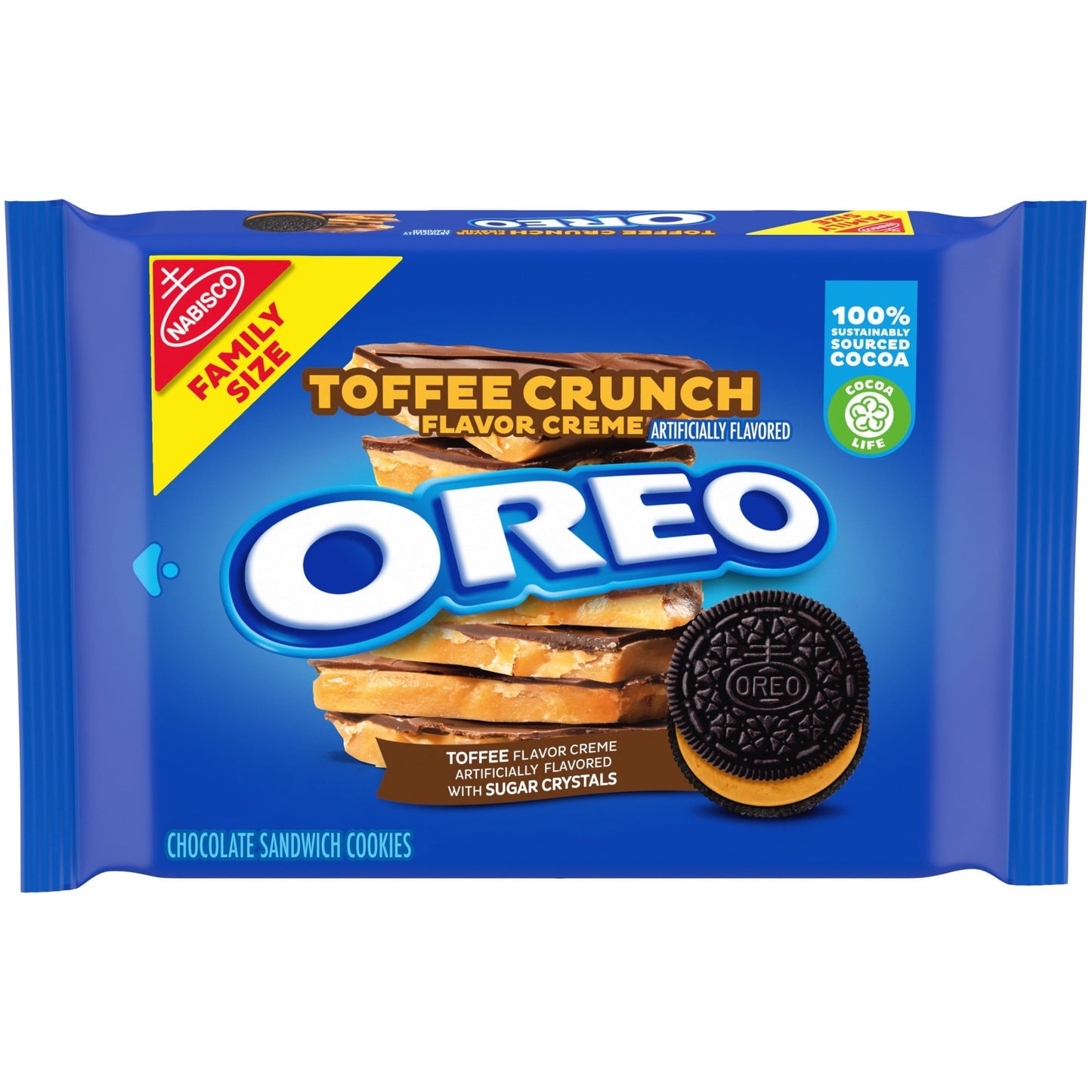 OREO Toffee Crunch Delight Cookies with Sugar Crystals, Family Size, 17 oz