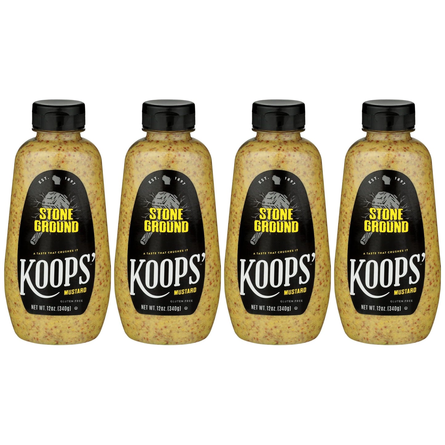 Koops' Artisanal Stone Ground Mustard 12 Oz, Set of 4