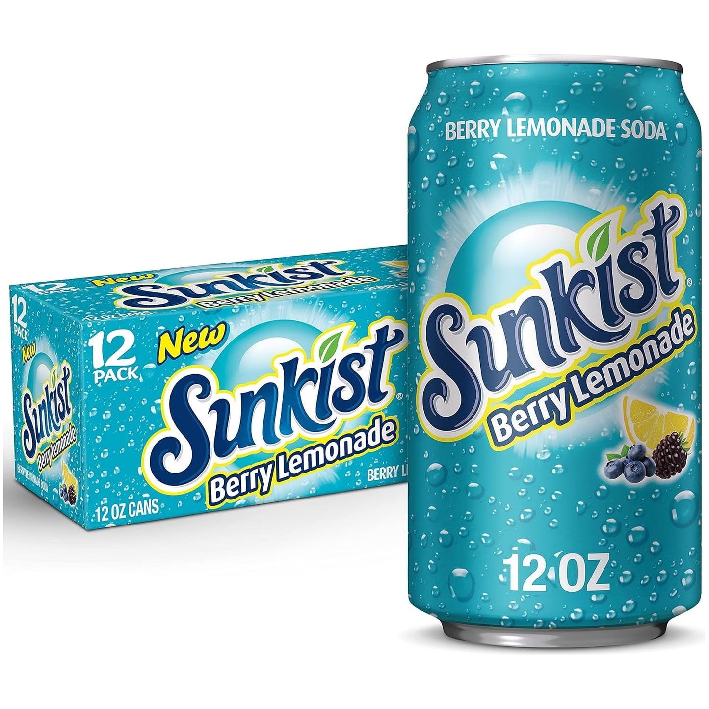 Sunkist - Refreshing Berry Lemonade Sparkling Beverage, 12 Oz, 12 Pack