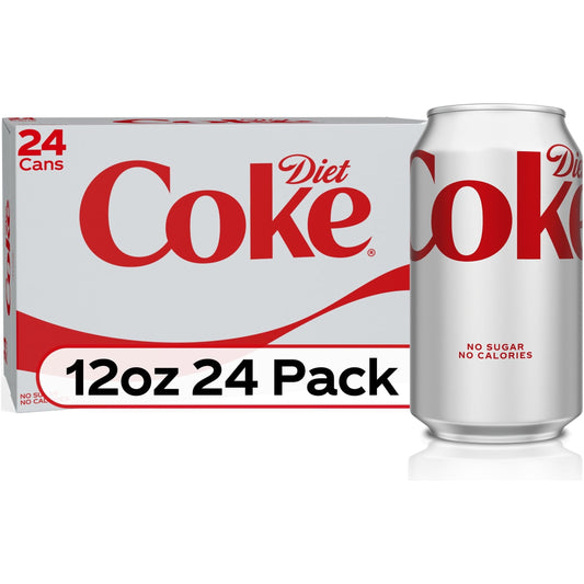 Coca-Cola Diet Soda, 12 oz Cans - Bulk 24 Pack