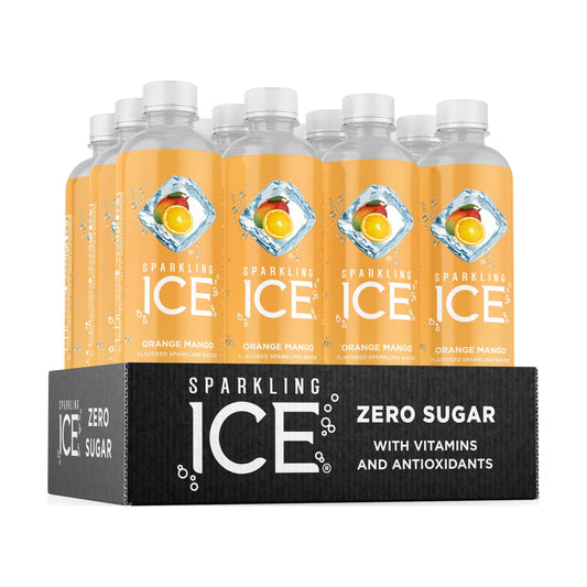 Sparkling Ice Orange Mango Flavor Sparkling Water, 17 Fl Oz (Pack of 12)